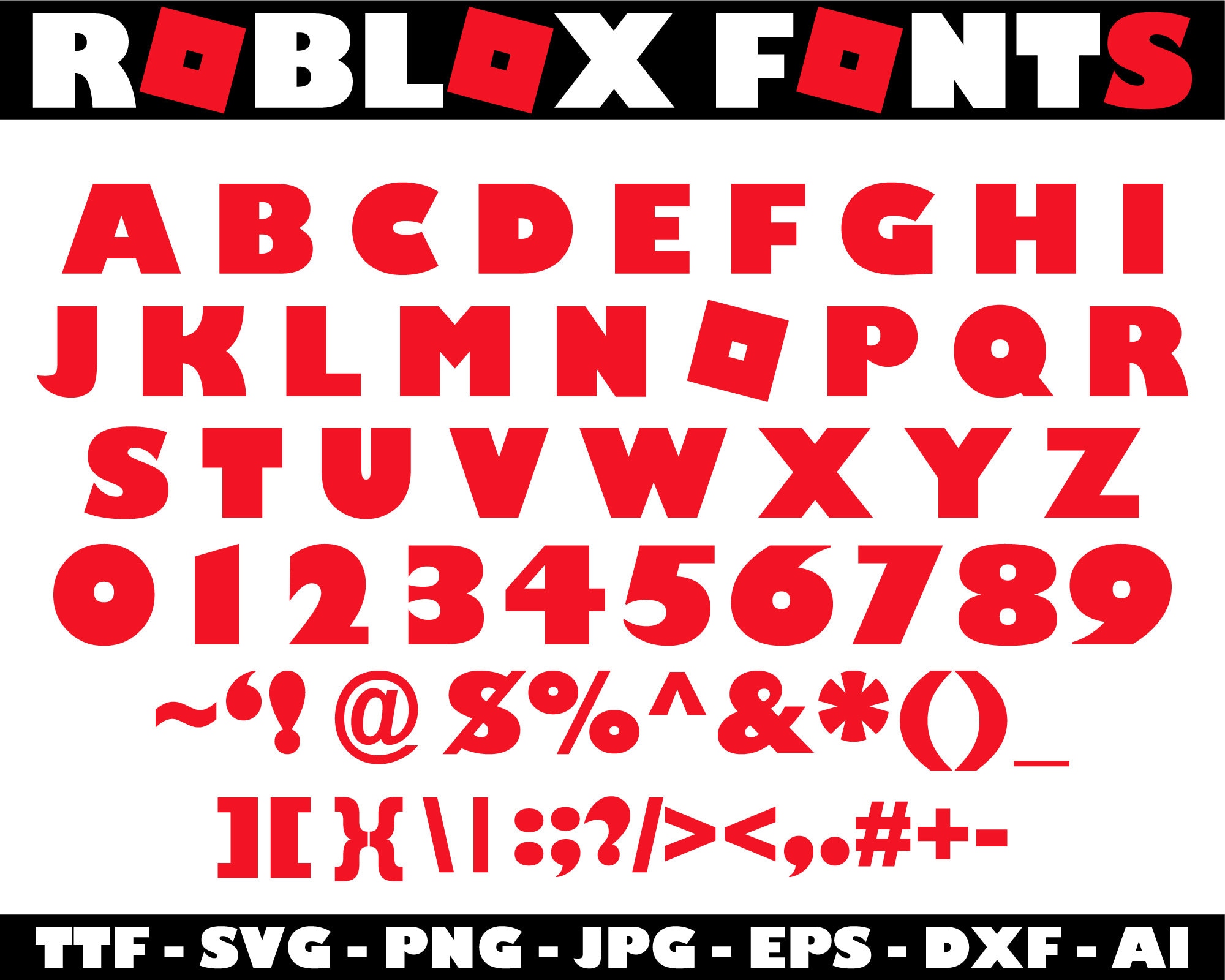 Roblox Font Roblox Svg Roblox Svg Files for Cricut Fonts - Etsy UK