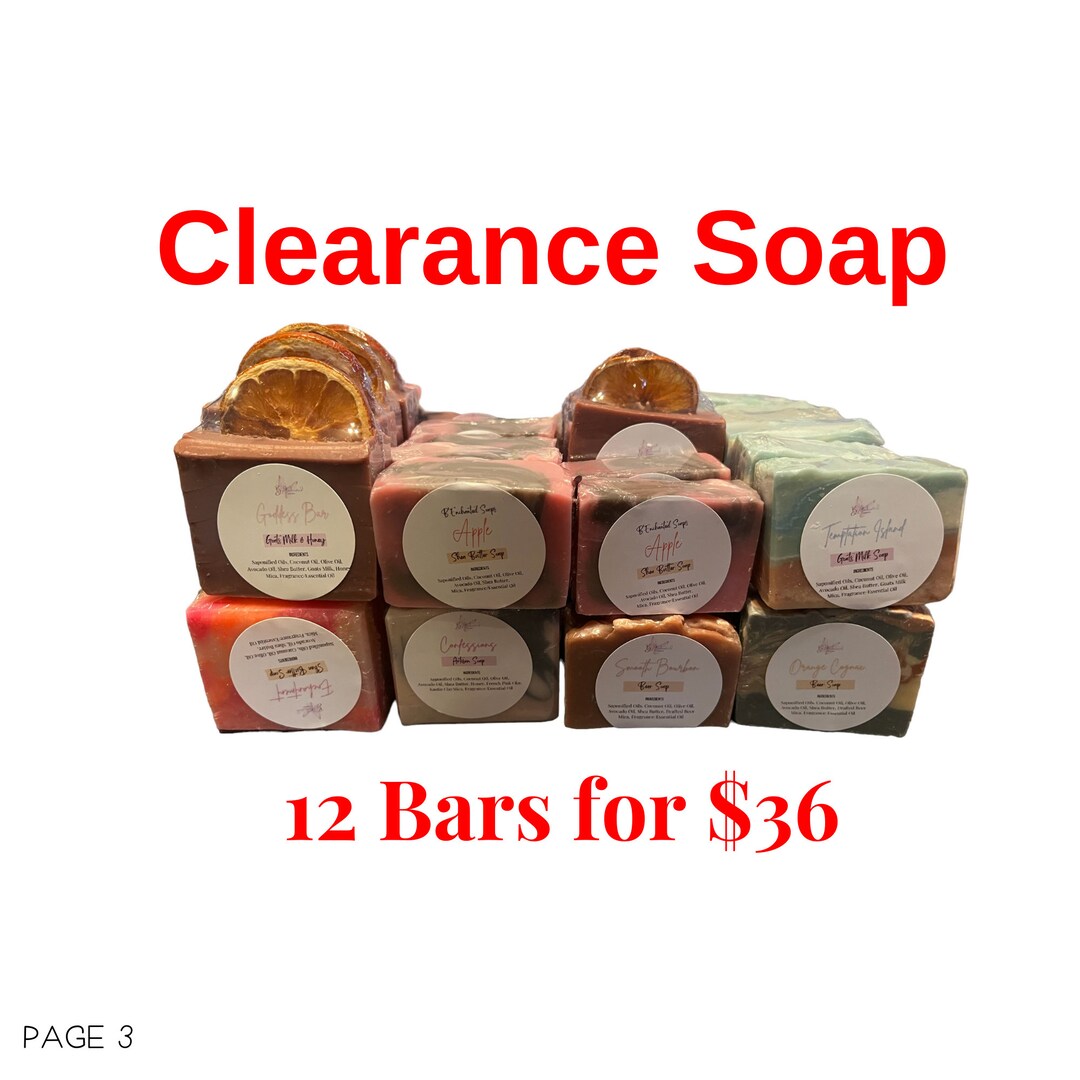 Clearance Soap, 12 Bars for 36, Goat Milk Soap Bars, Bulk Organic Soap
