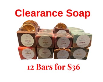 Clearance Soap 12 Bars for 36, Discounted Soap Bars, Bulk Organic Soap, Handmade Soap Bars, Bulk Soap Bars, 10 Clearance Soap Bars,