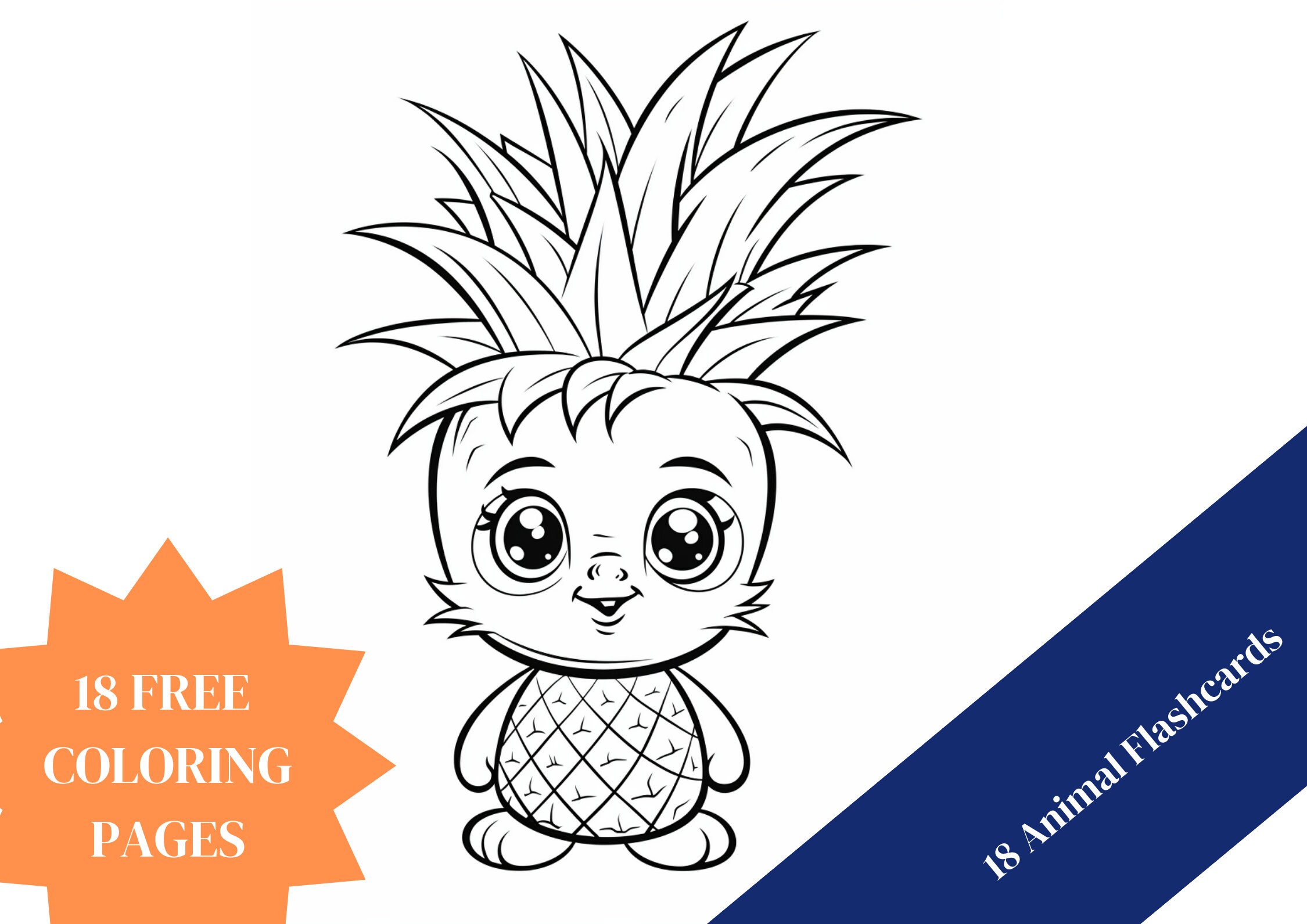 18 Fun Fruit Flashcards Set With 18 Free Coloring Pages for Kids ...