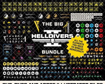 Helldivers Digital Download Designs Big 380+ Bundle | SVG, PNGs and Adobe Illustrator files | Helldivers 2 Game Bundle |  Logo Vector Files