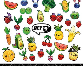 Hey Bear Sensory Dancing Fruit | PNG Printable Files Fruit Vegetable Party Bundle Collection | Digital Download Designs