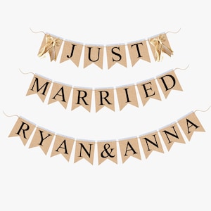 Personalisiertes Just Married Autoschild, Just Married Banner für Auto, Boot, Golfwagen, Brautschild, Jeep Just Married Schild