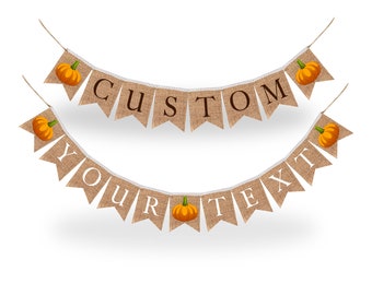 VAL DECOR, aangepaste banner naam herfst feestversieringen, gepersonaliseerde banner, ontwerp je eigen banner, DIY aangepaste banner, jute banner