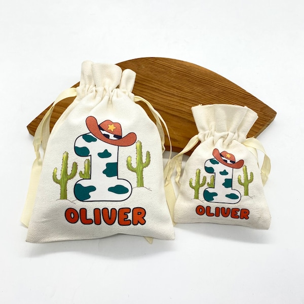 Set of 6 or 12 RODEO Cowboy Favor Thank you Bags | Party Supplies | 1ST BIRTHDAY goodie bag party favor tote