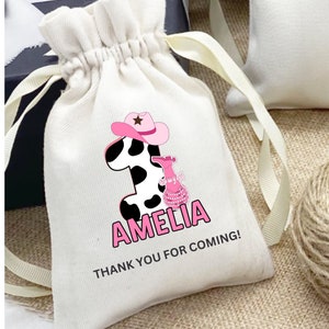 Set of 6 or 12 RODEO Cowgirl Favor Thank you Bags | Party Supplies | 1ST BIRTHDAY goodie bag party favor tote