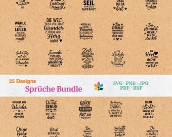 25 Deutsche Sprüche für Beutel, Plotterdatei Taschensprüche svg, Taschensprüche Bundle svg, Taschen SVG, Bundle Plotterdatei