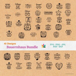 Farmhouse SVG Bundle - 45 plotter files & laser files, SVG cutting files Farmhouse Bundle House Wall Signs, Family, Love, House DXF
