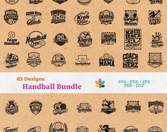 Handball SVG Bundle - Plotterdateien & Laserdateien, Deutsche Sprüche, Handball DXF, Sport Geschenkideen, Handball Cricut | Sofort-Download