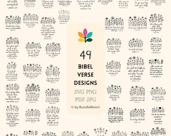 Deutsche Bibel-Verse SVG Design Bundle – 49 Plotter-Dateien Bibel für Cricut Glaubens Sprüche PNG Set Glaube Gott Jesus Christ SVG Bundle