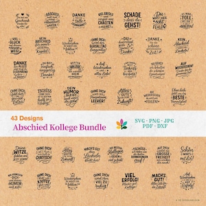 Ensemble SVG « Au revoir collègue », motifs cadeaux allemands, fichier SVG pour cadeau de départ, cadeau pour collègue, fichier de téléchargement numérique pour traceur