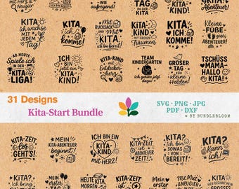 Children's Garden Start Cricut Design Bundle – 31 plotter files for starting daycare, SVG plotter file set, German plotter file for settling in, SVG/PNG