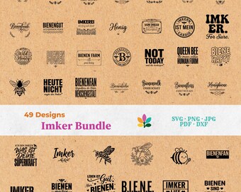 Imker SVG Bundle - Bienen-Svg-Bundle, Honigbiene-Dxf, Plotterdatei & Laserdatei, Imkerei Desgins, Honigwabe Png | Sofort-Download