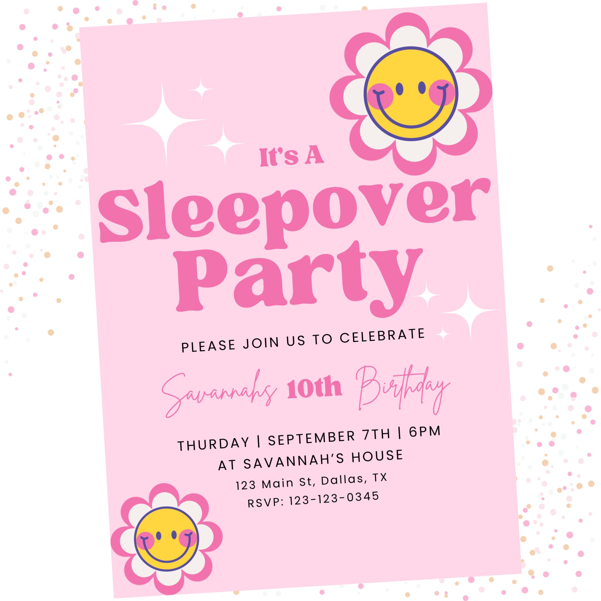 Preppy Sleepover Birthday Invitation Girls Pink Slumber Party Invite for Girls Evite Editable Canva Template Printable Instant Download - Etsy preppy-sleepover-birthday-invitation-girls-pink-slumber-party-invite-for-girls-evite-editable-canva-template-printable-instant-download-etsy