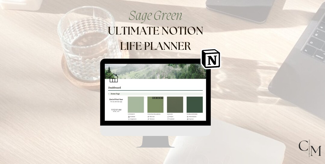 Sage Green Ultimate Notion Life Planner - Etsy