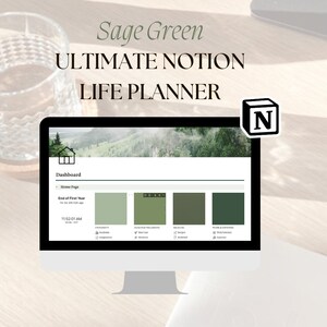 Sage Green Ultimate Notion Life Planner