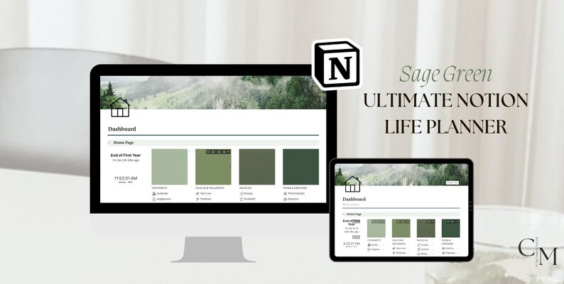 Sage Green Ultimate Notion Life Planner - Etsy