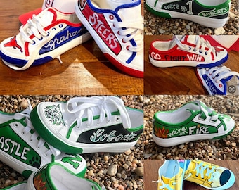 Kids to Adult Custom School Spirit Shoes - Sports, Cheer, Football, soccer, basketball, baseball and more