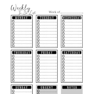 Weekly To-Do List Printable – Minimalist Planner | US Letter PDF | 4 Layouts Included image 1
