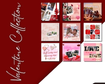 Valentine's Instagram Post Templates: Canva Editable Designs (Digital Download)