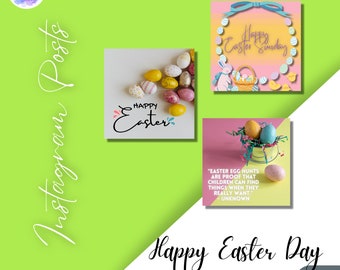 Easter Day Instagram Templates Canva - 10 Instagram Posts Template