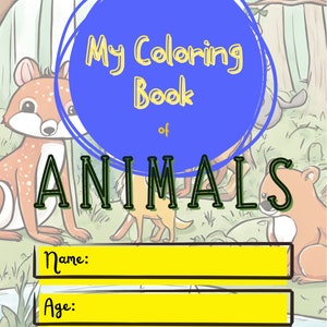 36 Animal Coloring Pages, Printable Coloring Book for Kids and Adults, Digital Download