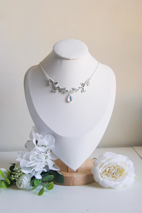 Handmade Dainty Ethereal Fairy Elegant Silver Leaf Necklace With Custom Pendant Etsy