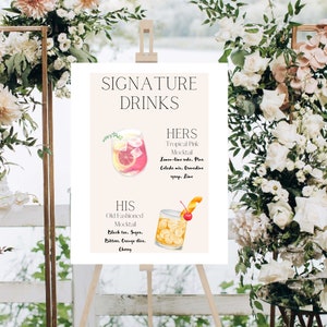 Signature MOCKTAIL Wedding Drinks Poster DIGITAL DOWNLOAD