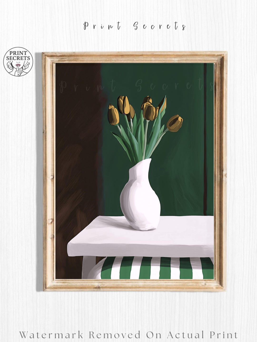 Modern Painterly Golden Tulip Art Print Floral Still Life Poster - Etsy