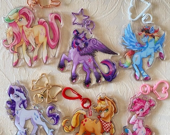 MLP mane 6 nyckelring / akrylberlocker
