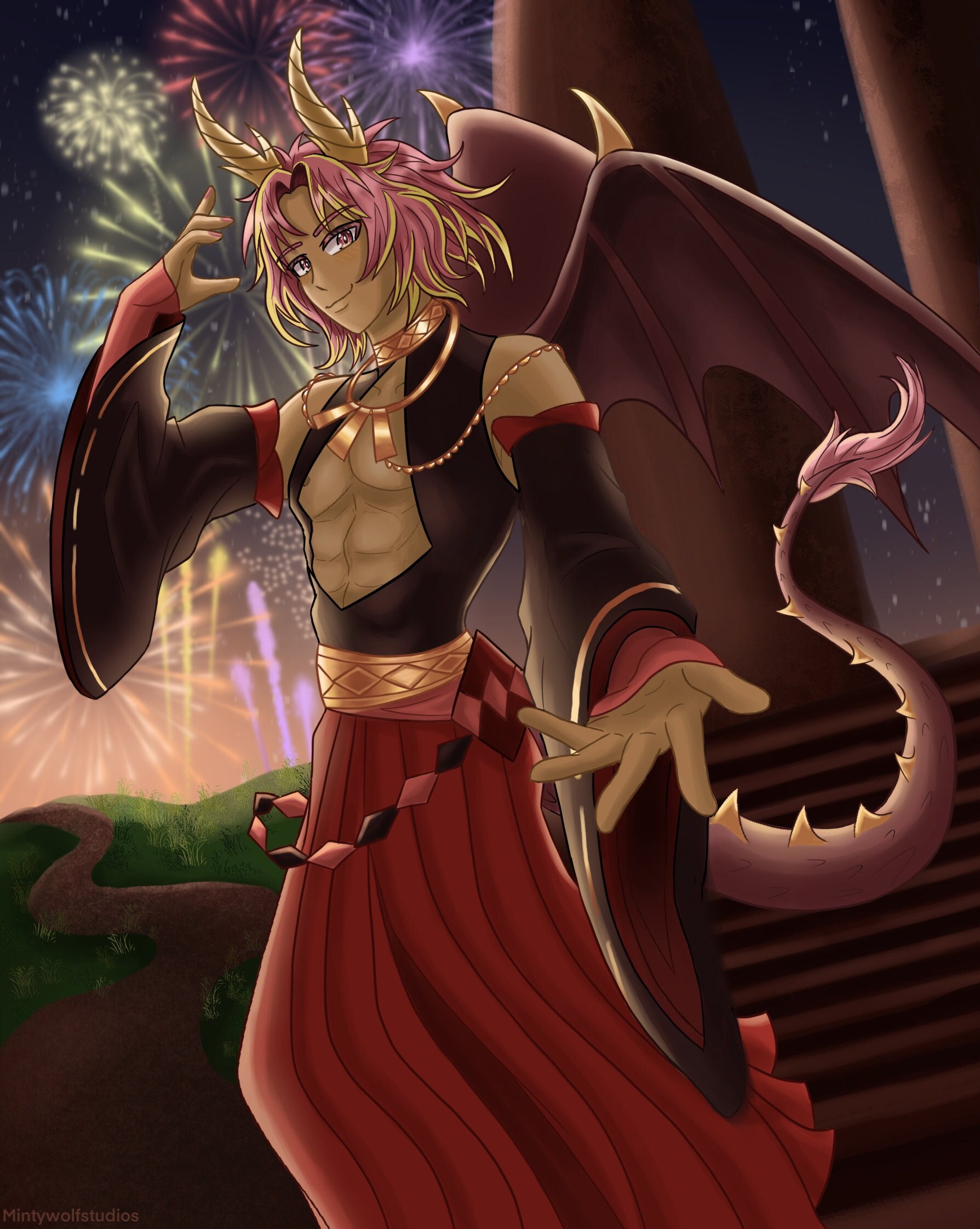 Taz Dragon Original Character Print