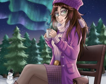 Liza Hot Cocoa Original Character Print