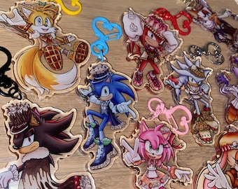 Sonic Characters - Sonic, Knuckles, Tails, Amy, Shadow, Silver, Blaze, Rouge, Cream and Cheese Keychain/ Acrylic Charms