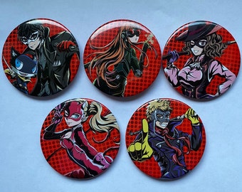 Persona 5 Round Badges