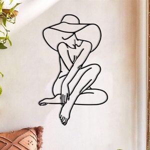 Woman With Hat Metal Wall Art, Metal Wall Decor, Room Wall Decor Living Room Wall Art, Home Decor Wall Art, Metal Art Wall Decor