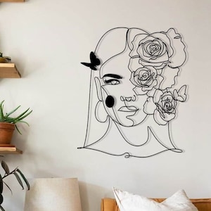 Minimalist Woman Line Art. Woman Wall Art. MetalArtwork.Home Wall Art. Metal Wall Decoration. Metal Art. Interior Design. Housewarming Gift
