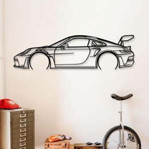 Sport car Metal Wall Art, car Silhouette, Garage Wall Sign Custom Automotive decors, Modern Automotive Decor for Him, Garage, Office Gifts