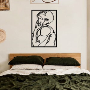 Abstract Muscular Man Metal Wall Art. Man Line Art. Metal Wall Hanging. Minimalist Wall Art. Bedroom Wall Art. Bedroom. Unique Wall Decor