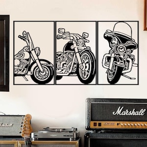 Art of Motors - Metal Wall Decor. Harley Davidson Sign. Motorcycle Art. Large Metal Wall Art. Harley Motorcycle Gifts. Cafe Racer