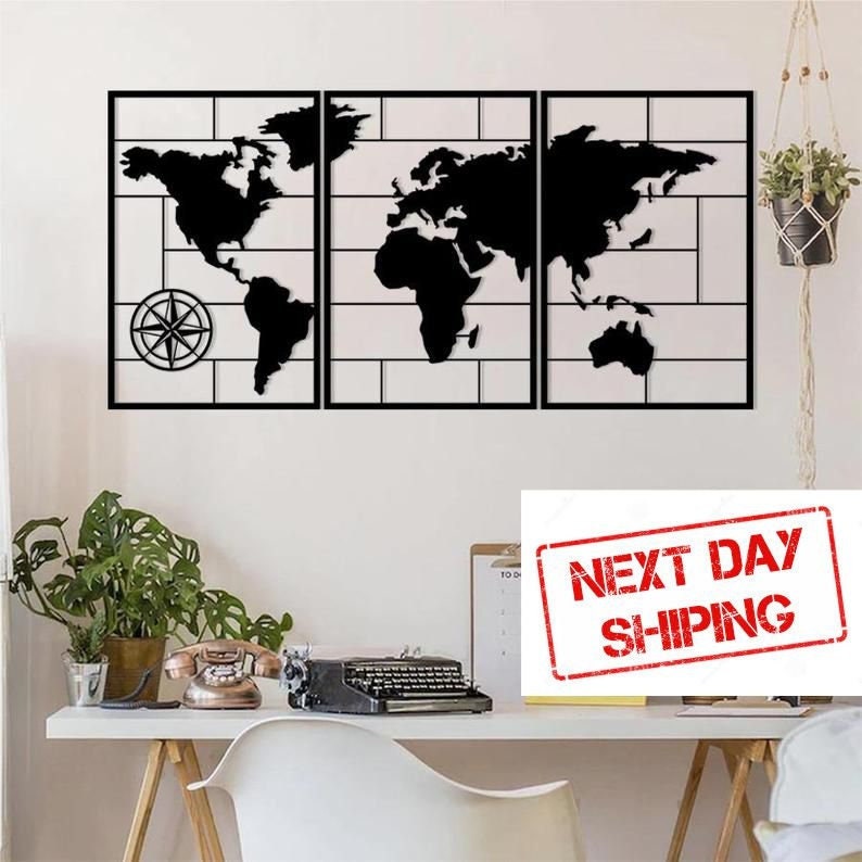 World Map Metal Wall Art. Metal World Map Wall Art. Bedroom Metal Map