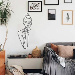 Minimalist Line Art. Metal Wall Decor. Metal Wall Art. Home Wall Hangings.Living Room Decor