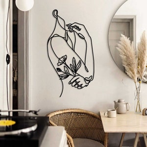Minimalist Line Art. Metal Wall Decor. Metal Wall Art. Home Wall Hangings.Home Art Decor