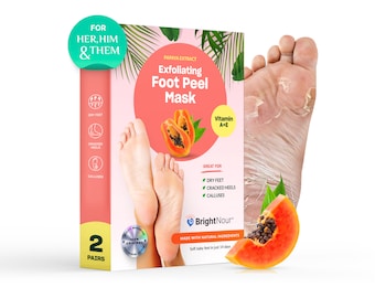 Exfoliating Foot Peel Mask - Peels Off Dry Dead Skin, Callus Remover, Cracked Heels Treatment, Toe Cuticle Remover - For Women & Men