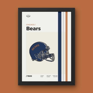 Chicago Bears Poster - Minimal Mid Century Modern Wall Print - NFL Football Collection