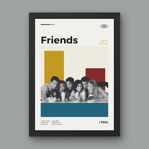Friends Poster - Minimal Mid Century Modern Wall Print TV Shows Collection