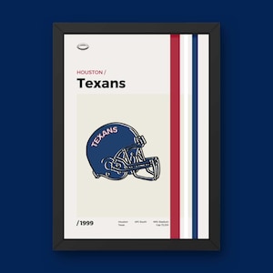 Houston Texans Poster - Minimal Mid Century Modern Wall Print - NFL Football Collection