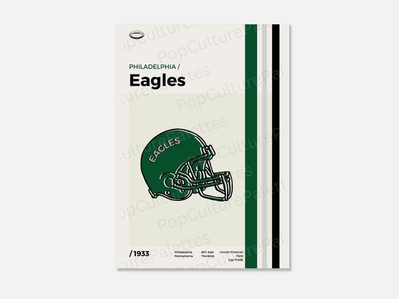 Philadelphia Eagles Poster - Minimal Mid Century Modern Wall Print - NFL Football Collection image 5