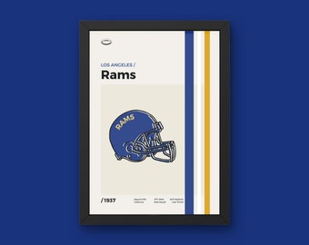 Los Angeles Rams Poster - Minimal Mid Century Modern Wall Print - NFL Football Collection