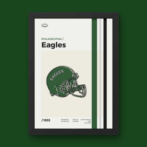 Philadelphia Eagles Poster - Minimal Mid Century Modern Wall Print - NFL Football Collection