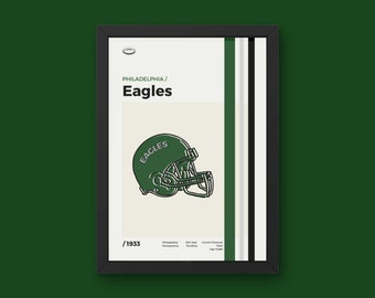Philadelphia Eagles Poster - Minimal Mid Century Modern Wall Print - NFL Football Collection